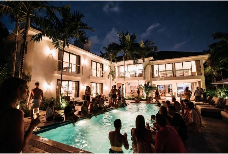 Fort Lauderdale bachelor party at Airbnb with pool and nightlife atmosphere